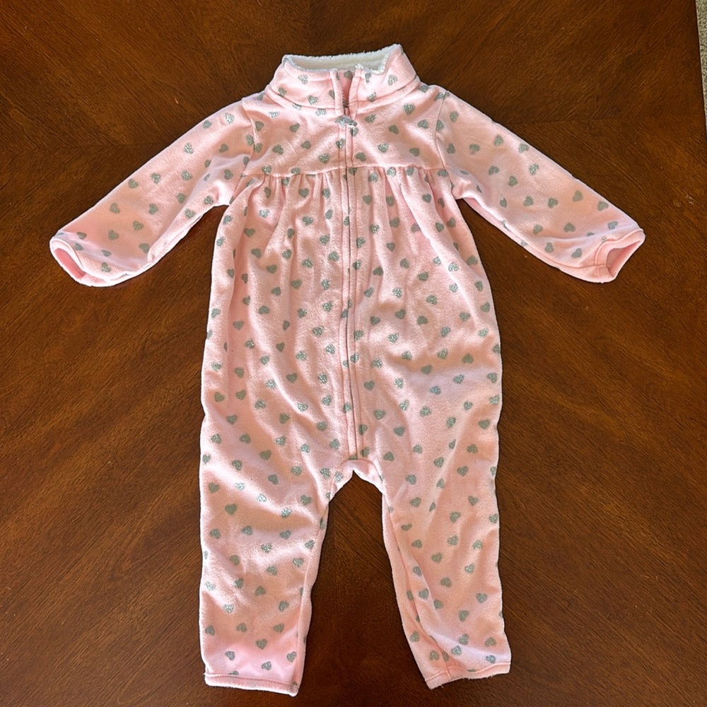 Carters Baby Girl Full Body Fleece - size 9M